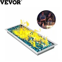 VEVOR Natural Gas Fire Pit Burner Drop In Pan 36x12 Drop-in Fire Pit Pan Table Top Outdoor Stainless Steel BBQ Rectangular