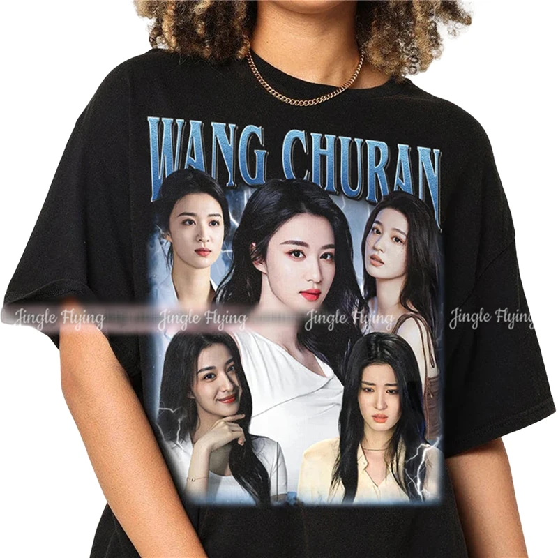 Футболка большого размера Wang Churan Kdrama Корейская поп-футболка винтажная РУБАШКА