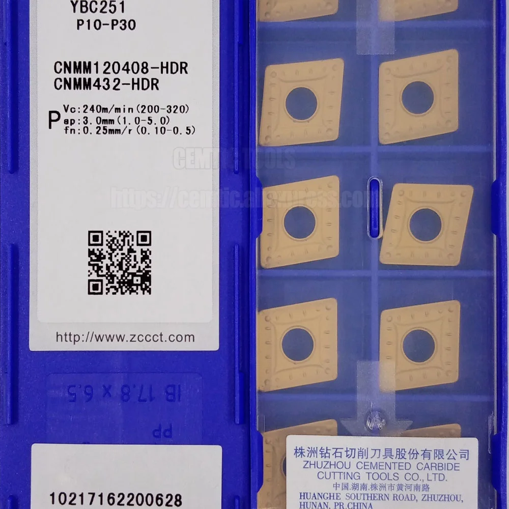 

Wholesale ZCC Inserts YBC251 CNMM120408-HDR Free Shipping