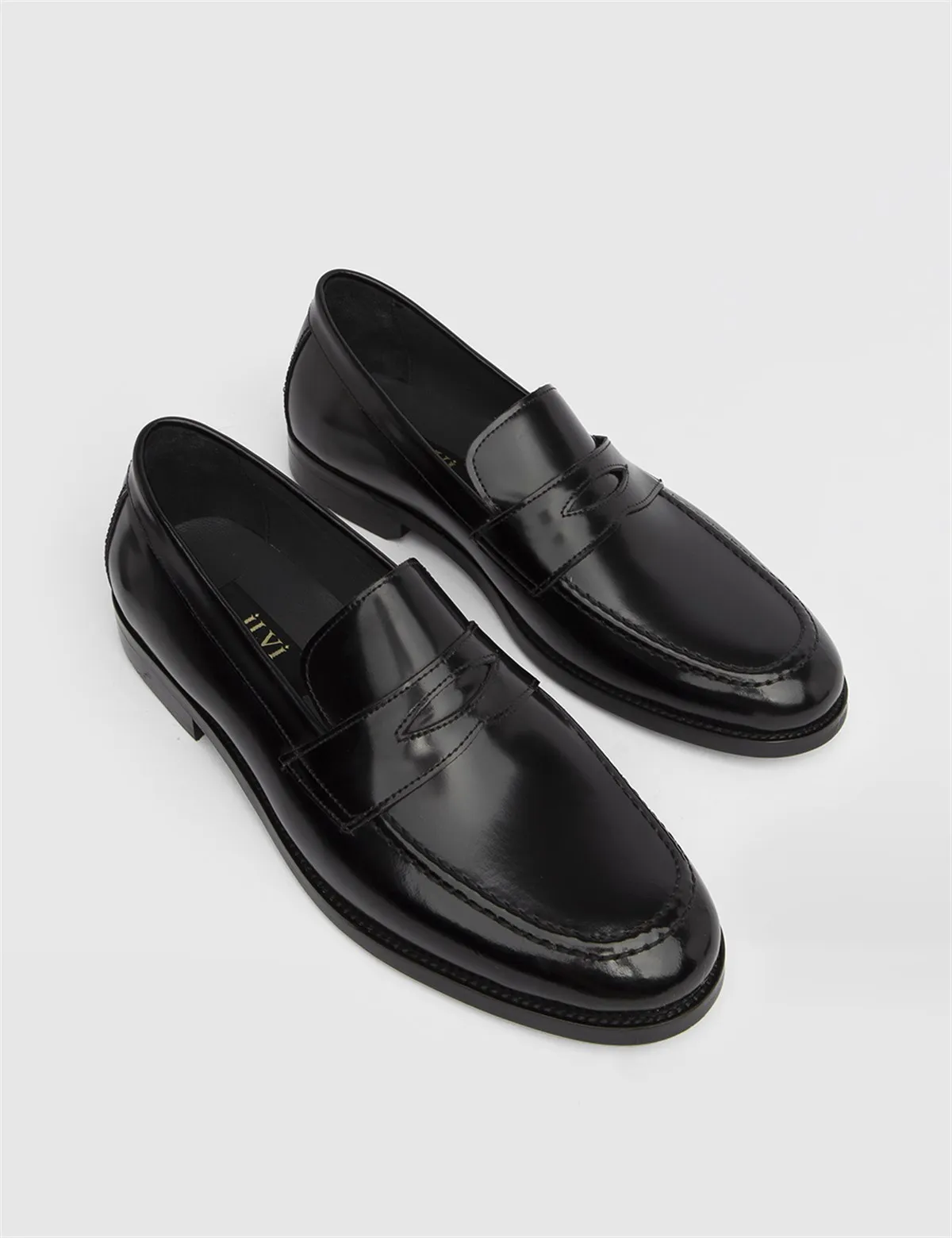

ILVi-Genuine Leather Handmade Jussi Black Florentic Loafer Man's Shoes 2022 Fall/Winter