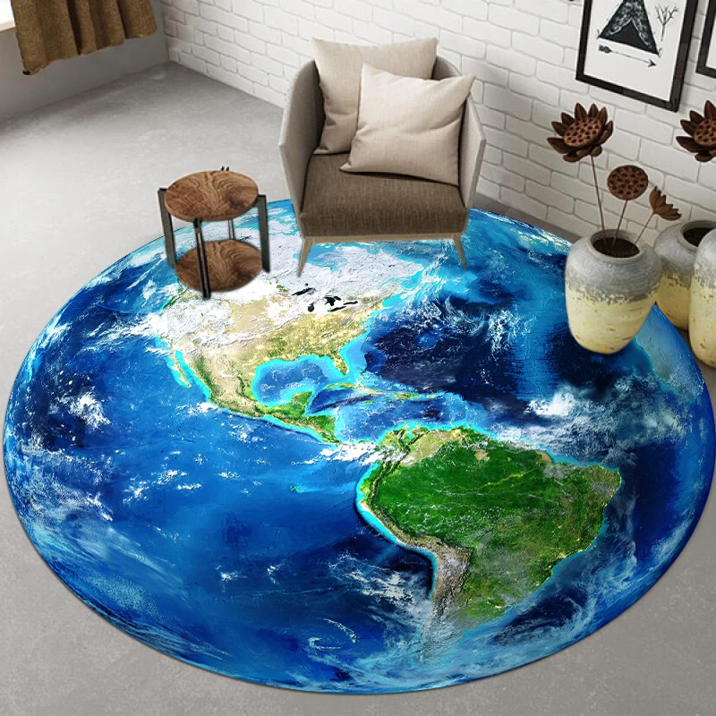 

Earth Round Carpet living Room Bedroom Rug Carpet for Living Room 3d children round rug Decorative Bedside Mat