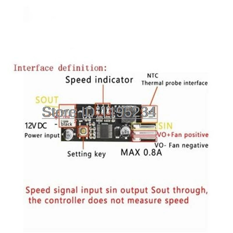 Однопроводной вентилятор 12 В 3950 а постоянного тока PWM 2-3 контроллер температуры