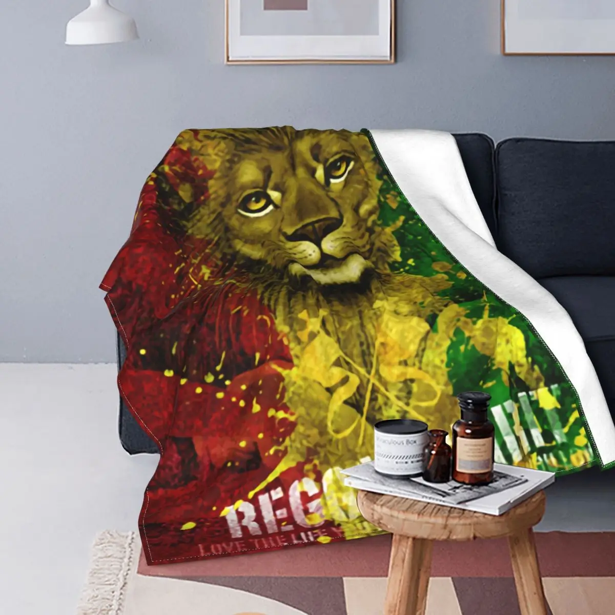 

Sofa Fleece Jamaica Rasta Lion Reggae Spirit 3 Throw Blanket Warm Flannel Jamaican Pride Blankets for Bed Car Couch Bedspreads