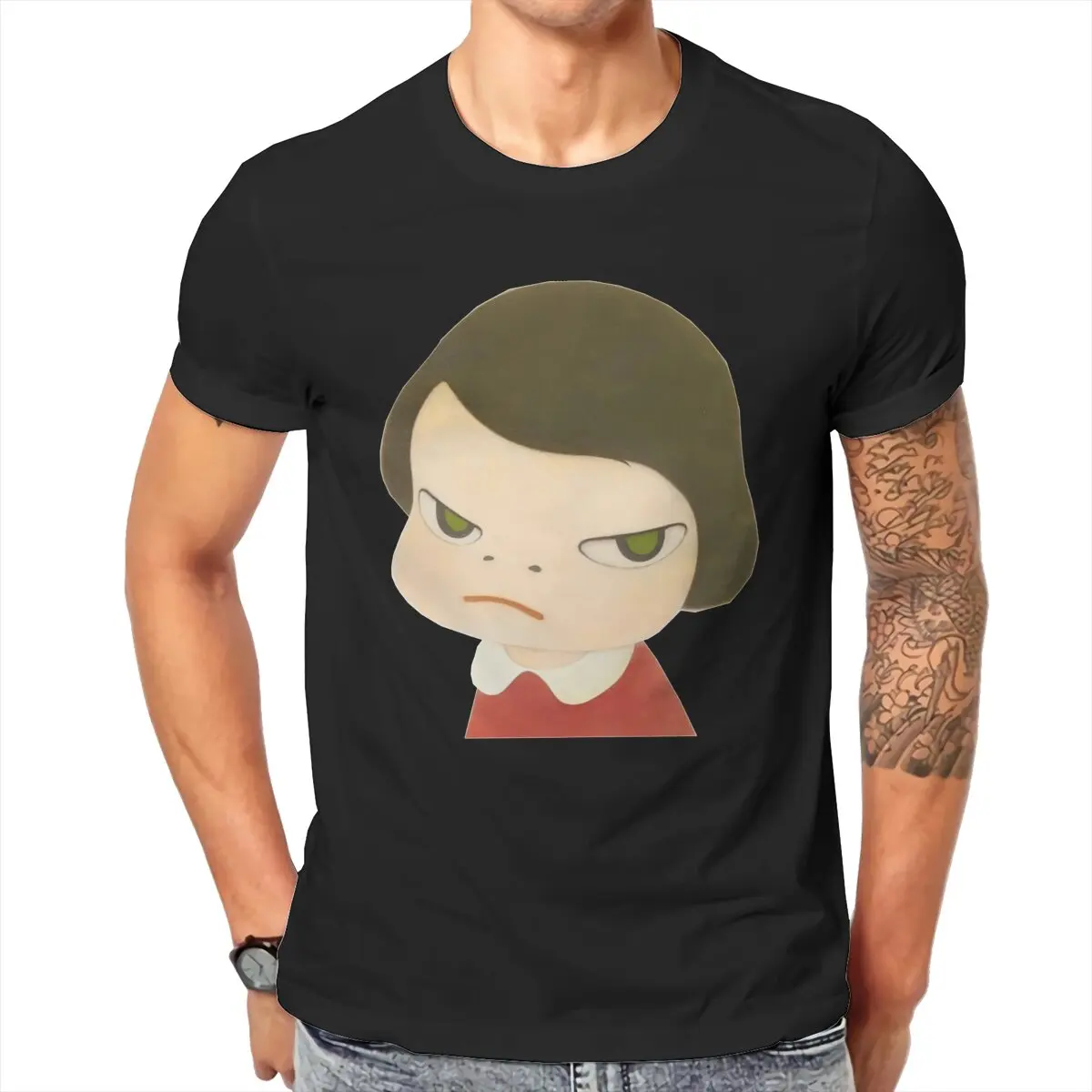 

Yoshitomo Nara Japanese Anime T Shirt for Men Cotton Hipster T-Shirts Girl Painting Art Tees Short Sleeve Clothing Classic