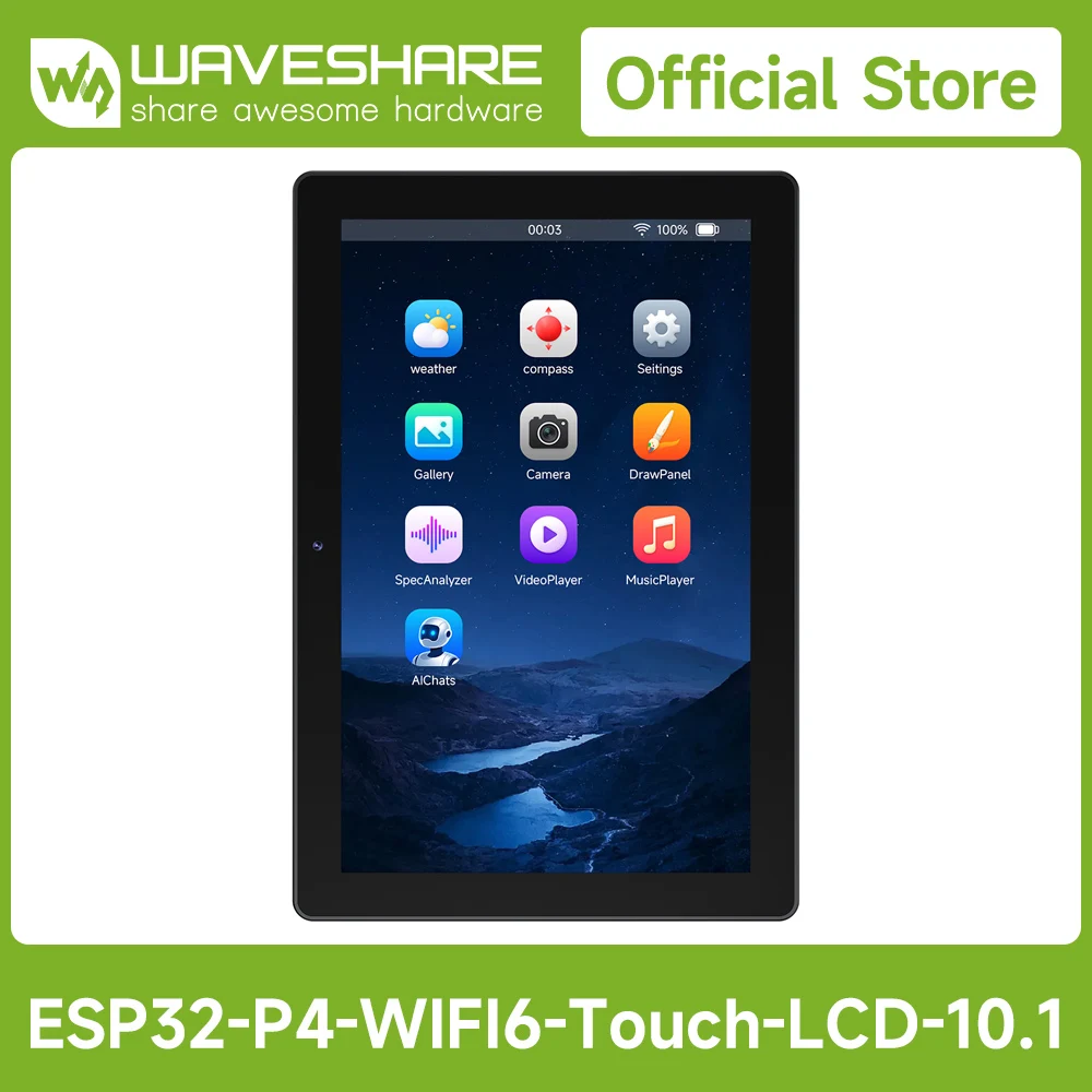 Фото Микроконтроллер Waveshare ESP32-P4-WIFI6 с 7/8/10,1-дюймовым сенсорным дисплеем HMI (720 × 1280 / 800 × 1280) и платой разработки №1