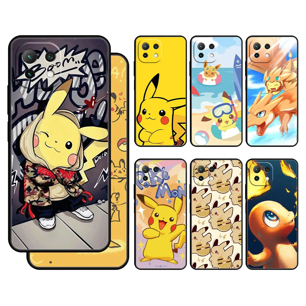 

Phone Coque Cover For Xiaomi POCO 9T M4 Pro 5G F3 M3 X4 MI 11 lite X3 NFC F4 GT 10T 11T Cartoon Pokemon Pikachu