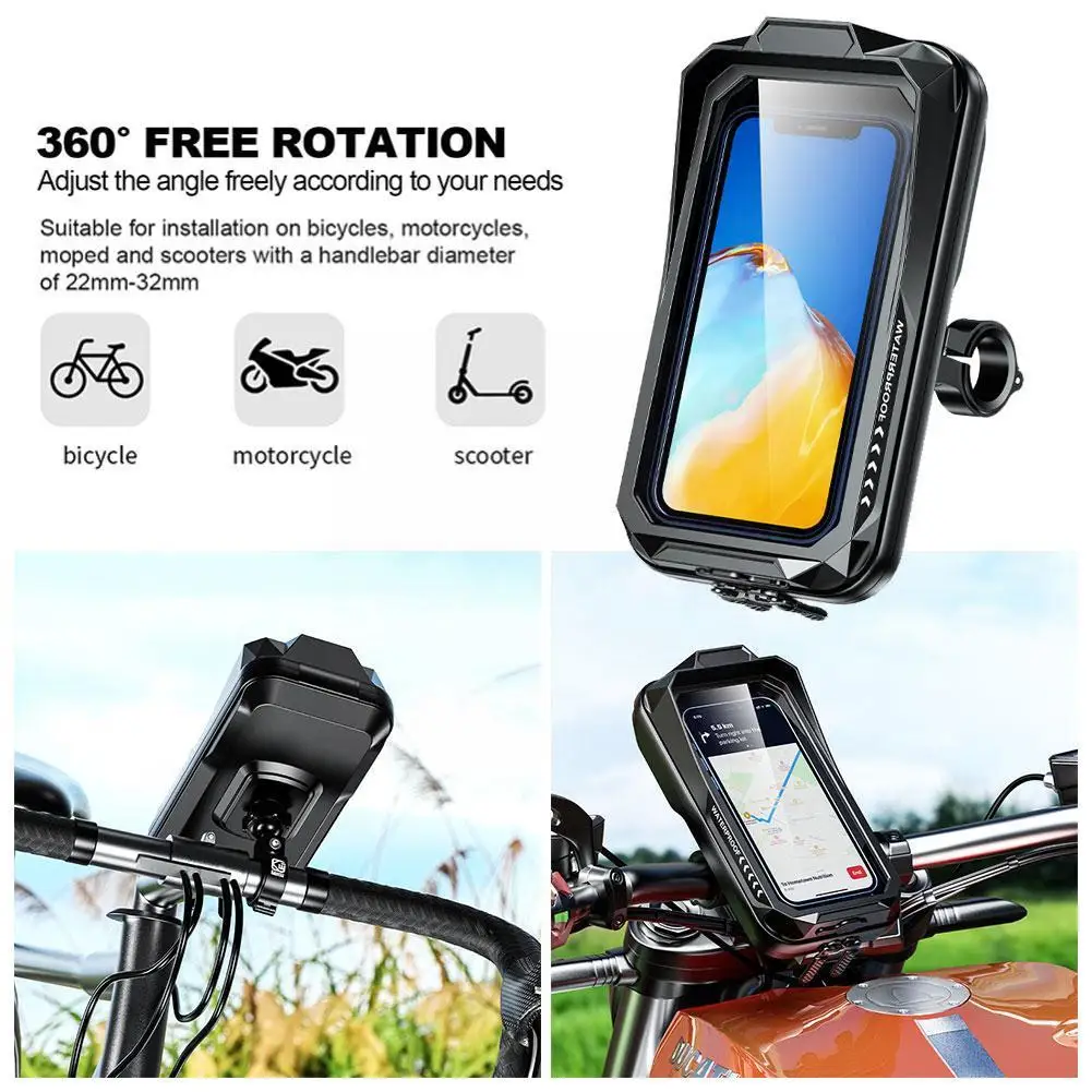 

Waterproof Motorcycle Bicycle Phone Bag Holder Stand 33mm Moto 22mm Quick Bike Support Handlebar To Mount Bracket K9M9