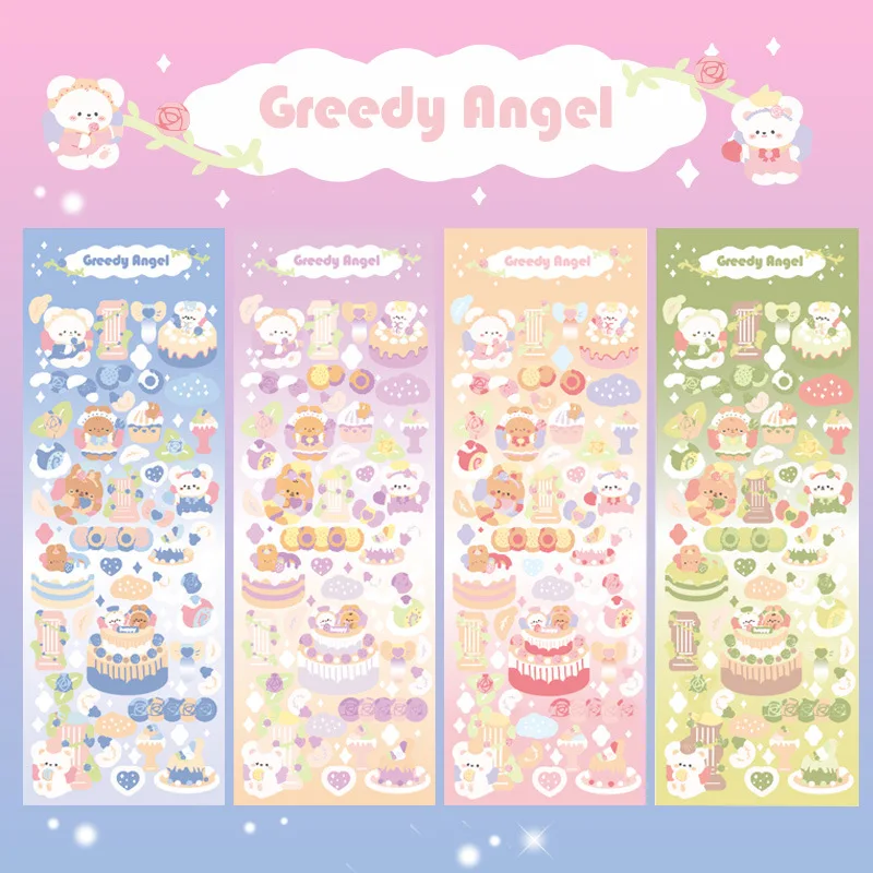 

Корейский Ins Kawaii Медведь кружева тема Goo карты наклейка DIY альбом для скрапбукинга дневника альбом звезда Chaser подарок украшение