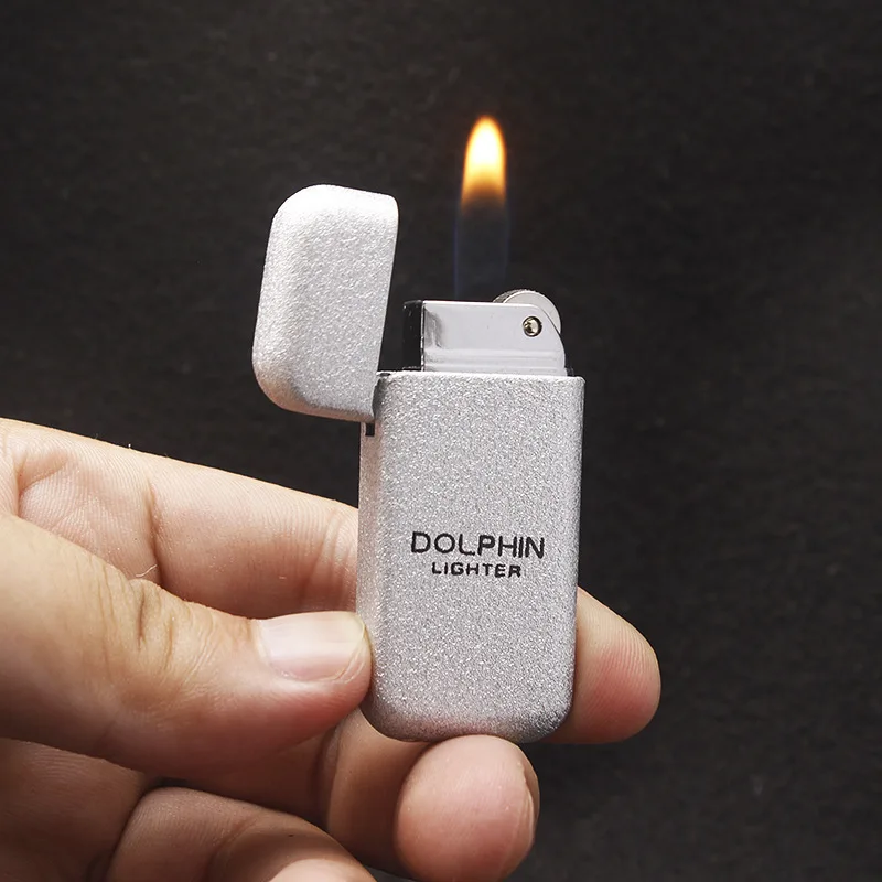 

Dolphin Hy083 Mini Ultra-Thin Grinding Wheel Flame Lighter Frosted Batch Chinese Sand Surface Inflatable Lighter