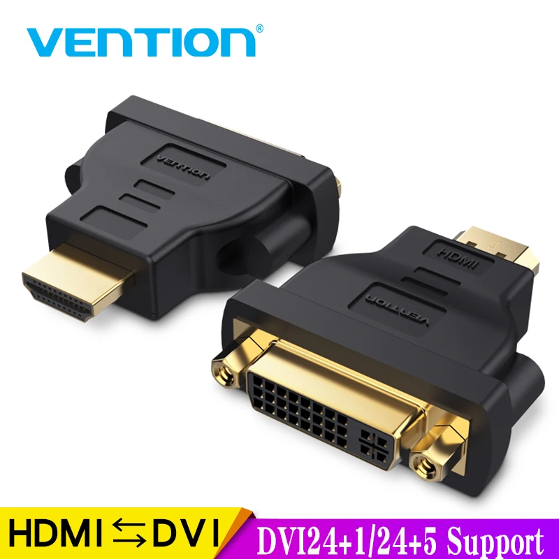

Переходник Vention HDMI DVI, 1080P HD TV, конвертер штекер-гнездо, двунаправленный разъем HDMI-DVI для ПК, PS3, проектора, ТВ 24 + 5