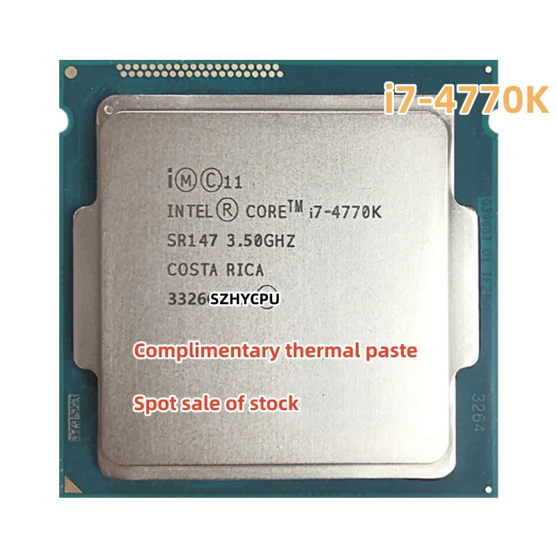 

Used Intel Core i7 4770K SR147 3.5GHz Quad-Core CPU Desktop LGA 1150 Processor