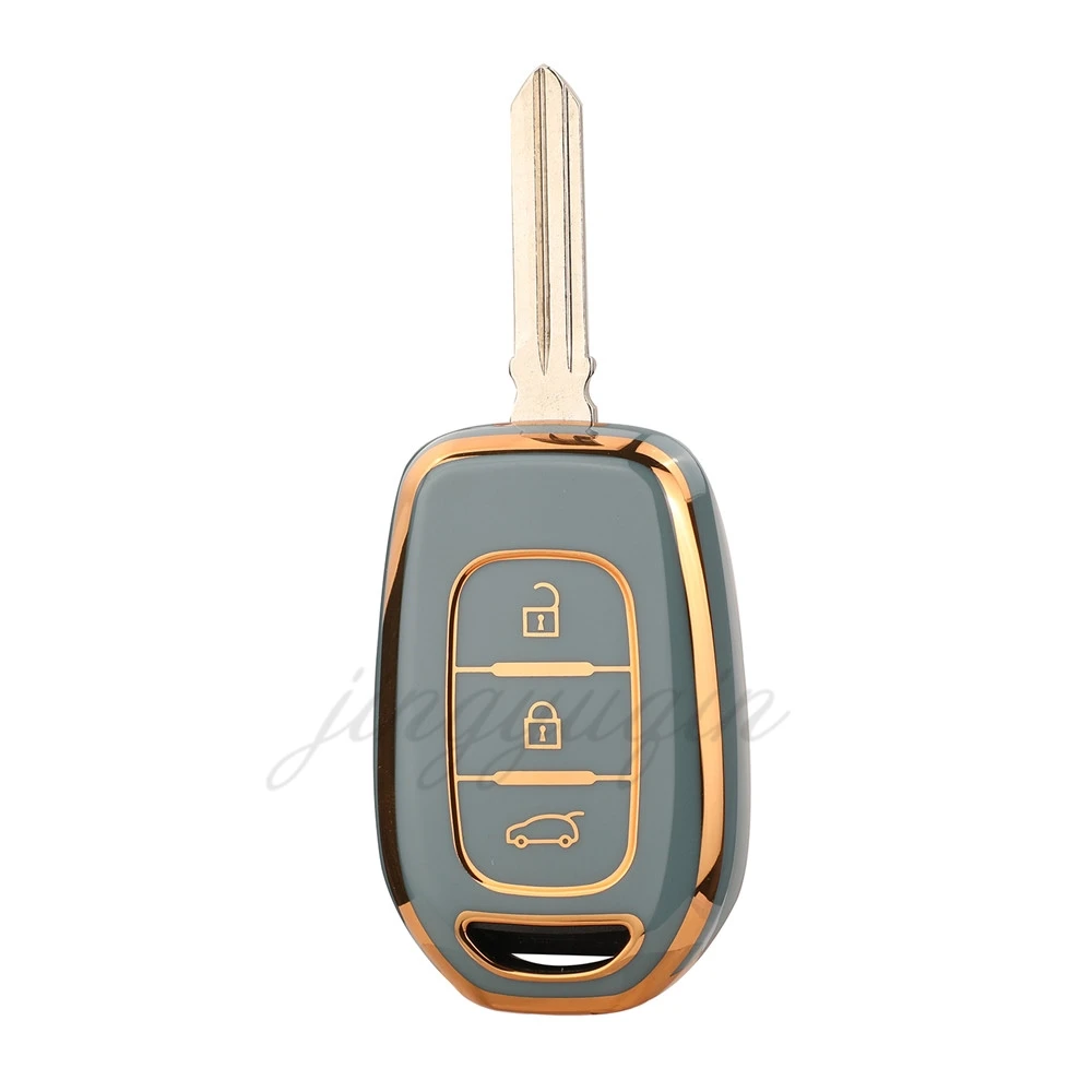 Jingyuqin 10 шт. 3 кнопки гибкая искусственная кожа ТПУ для Renault Kwid символ движения Dacia