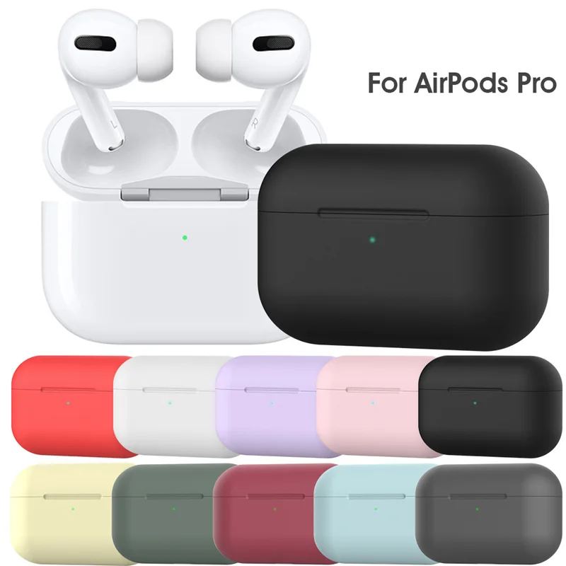 

Earphone Cases Without Headphones Soft Silicone For Airpods Pro Full Protective Cover Simple Solid Color Wireless Bluetooth Box