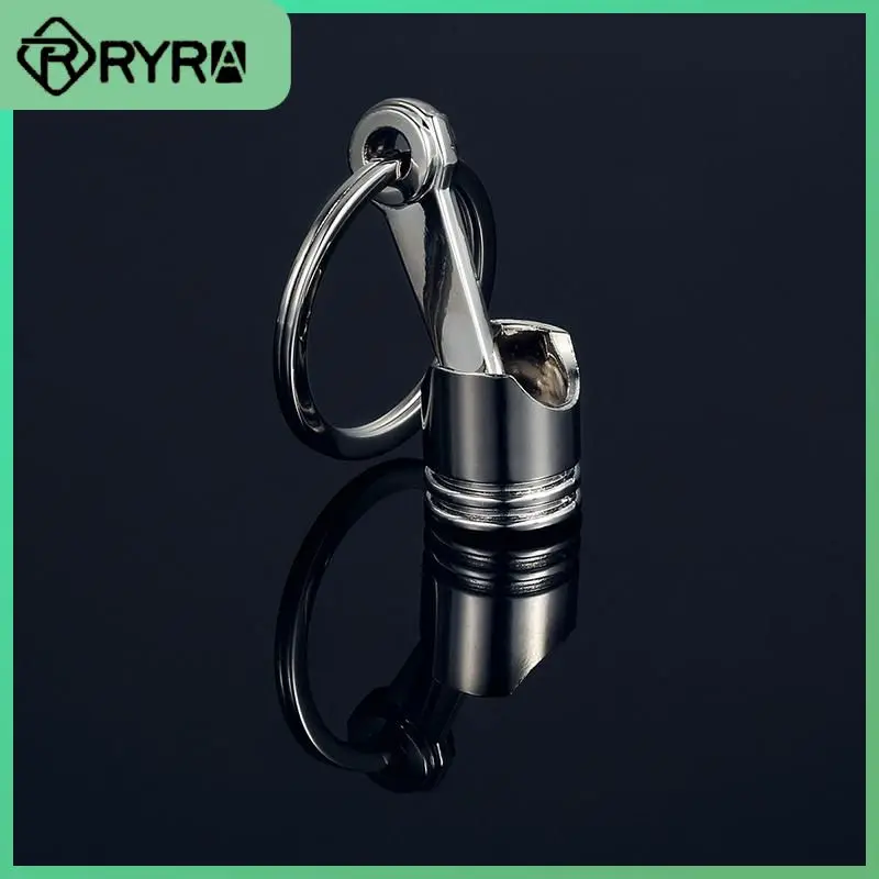 

Personality Key Pendant Creative Keyring Gift Keyfob Keychain Decor Car Engine Piston Style Car Accessories Metal Piston Model