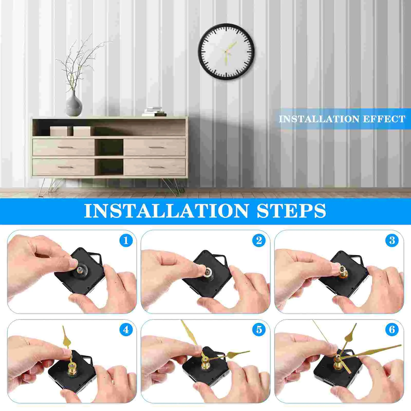 DOITOOL 1 комплект кварцевых настенных часов с механизмом замена запасных частей