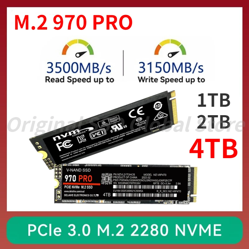 

Original 1TB M.2 SSD 2TB 4TB NGFF SSD NVMe M2 Hard Drive PCIE 970 PRO Hdd Hard Disk Internal for Laptop/Desktop/mac/ps4/ps5