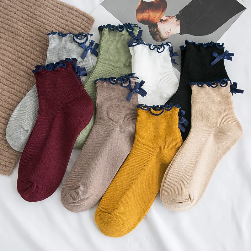 

Lace Socks Women's Socks Japanese Cute Cotton Thin Section Bows Korean Version of Low-top Women's Socks Ins Tide