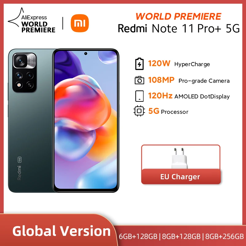  Глобальная версия смартфона Xiaomi Redmi Note 11 Pro, экран 120 дюйма, 920 Гц, AMOLED, 120 МП 