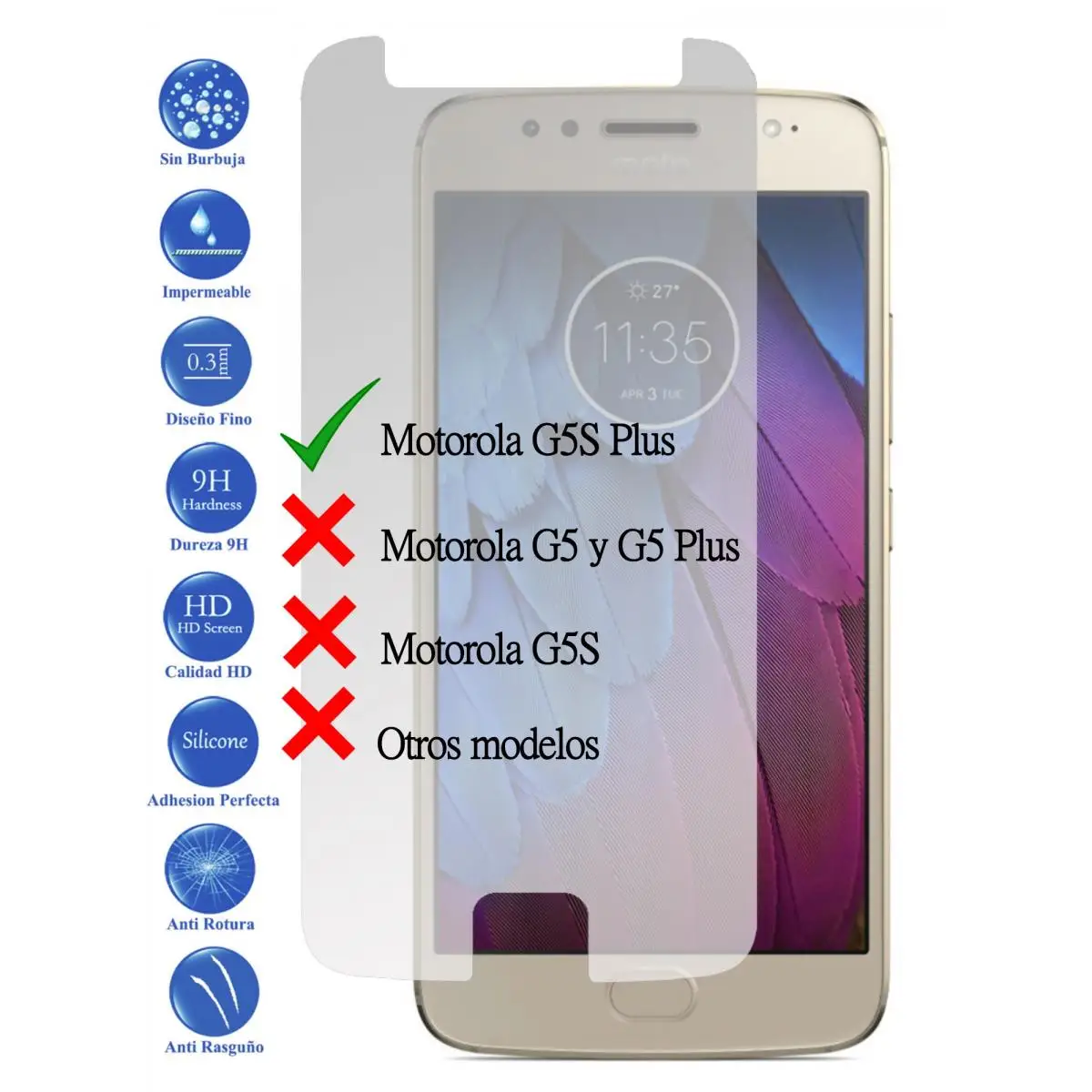 

Tempered glass screen Protector for Motorola Moto G5S Plus 4G 5.5