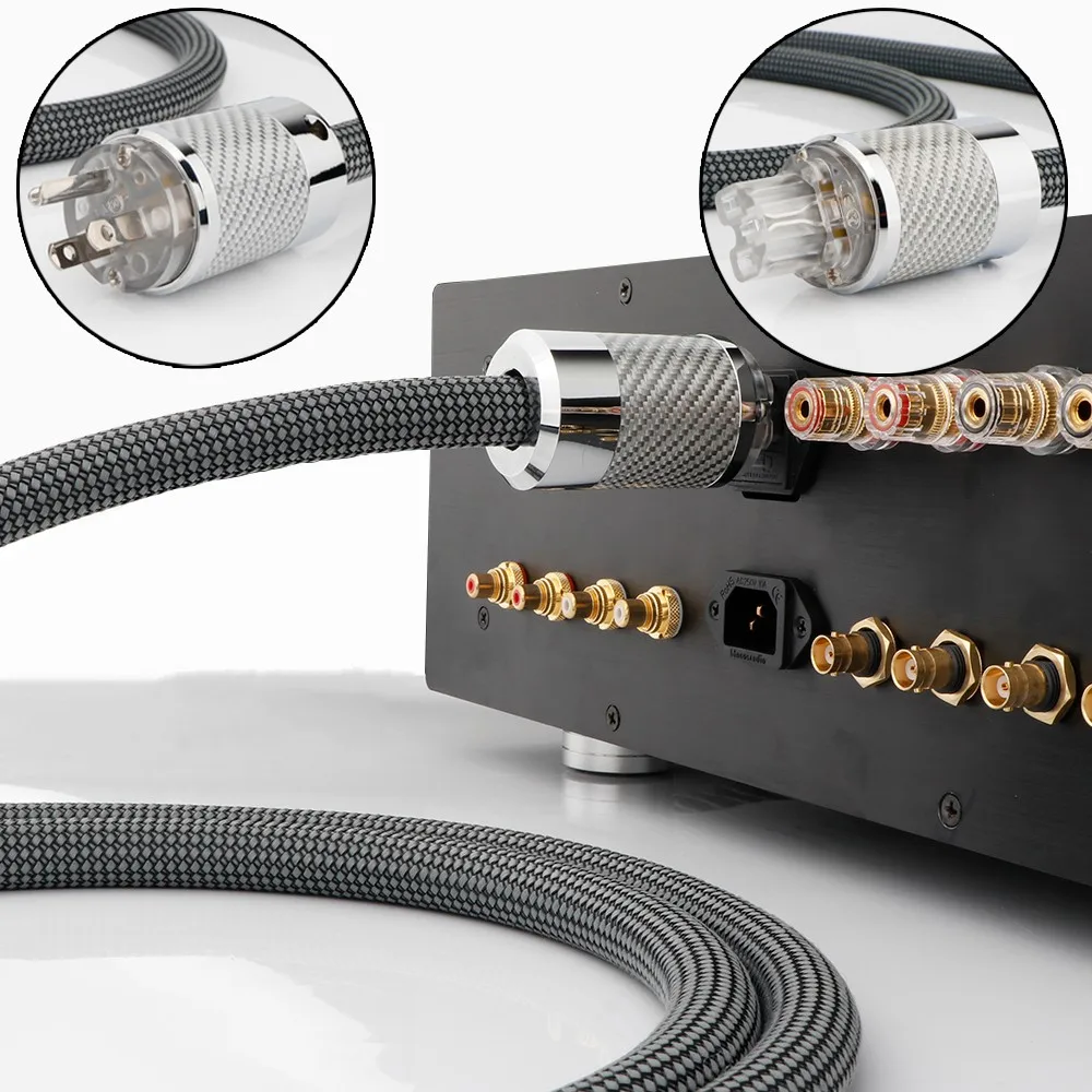 

Новый высококачественный кабель питания OFC EU/ US Hifi с родиевым покрытием, сетевой шнур Schuko US, Iine для усилителя сабвуфера
