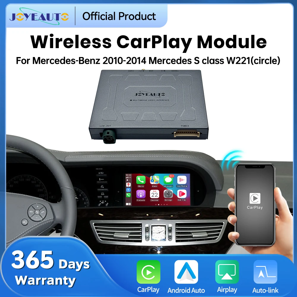 Фото Интерфейс JoyeAuto для Mercedes-Benz 2010-2014, Mercedes S-класса W221, модуль беспроводного CarPlay, Android Auto, Airplay, Mirror-Link №1