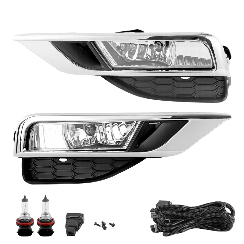 1 пара передних галогенных противотуманных фар + хромированная рамка проводка