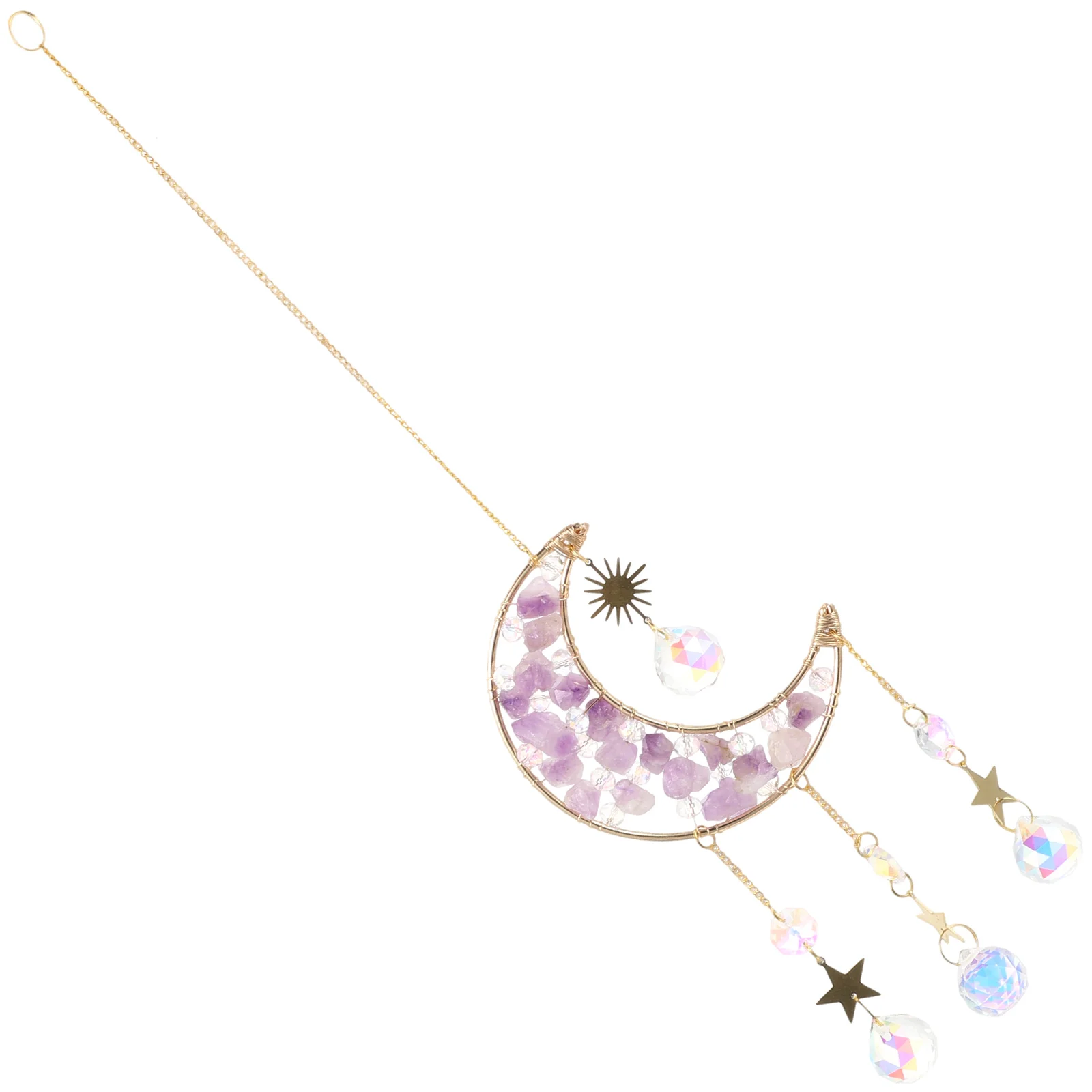 

Crystal Suncatcher Wind Ornament Hanging Chandelier Gardenwindow Chimes Chime Crystals Pendantschakra Pendant Moon Adornment
