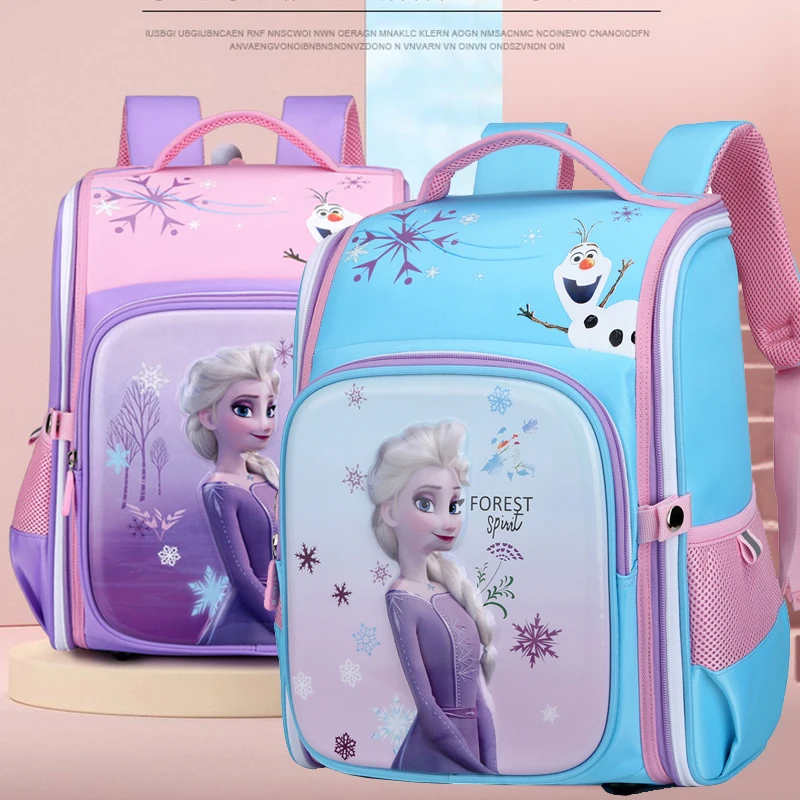 Disney Frozen Marvel School Bags For Boys Girls Elsa Spider Man Primary Student Shoulder Orthopedic Backpack Grade 1-3 Mochila