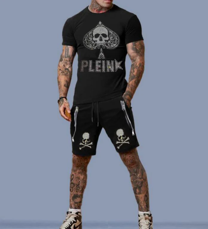 Мужской мультяшный модный наряд женский летний спортивный костюм с круглым