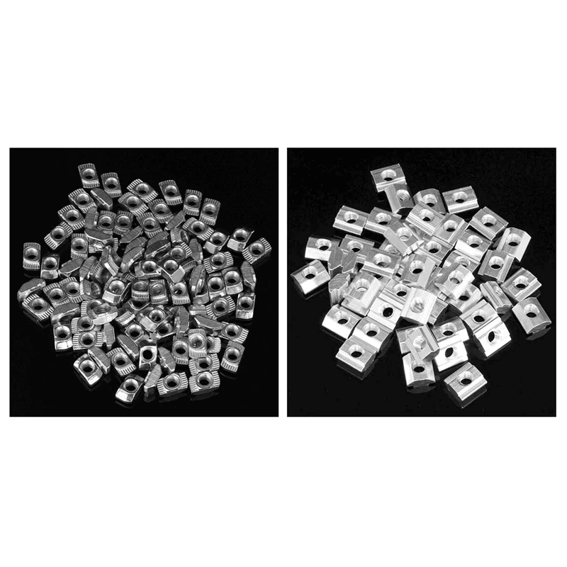 

50Pcs M5 T Sliding Nut Zin-Plated Carbon Steel T Sliding Nut For 2020 Aluminum Profile & 100 Pcs M5 Hammer Nut Carbon Steel Alum