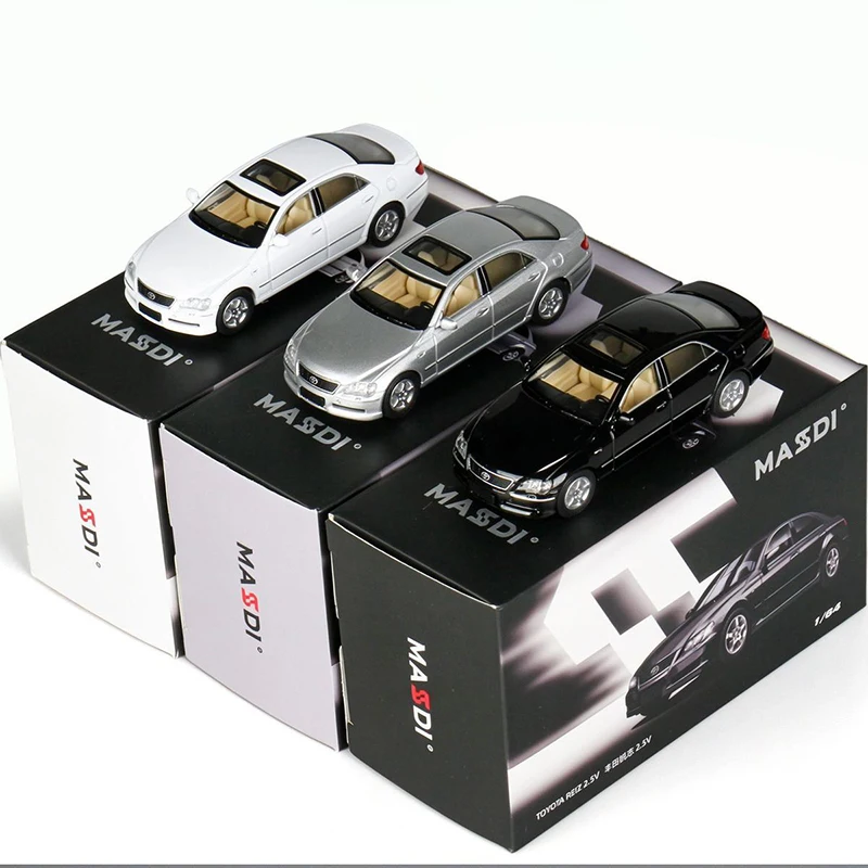 Фото MASDI 1:64 REIZ 2.5V Mark X: Коллекционная модель автомобиля из сплава, миниатюрная масштабная модель для коллекции и подарка №1