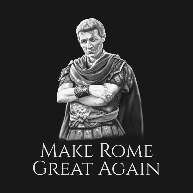 Гайус Джулиус Цезарь делает Рим снова великим. Футболка римской истории. Летняя