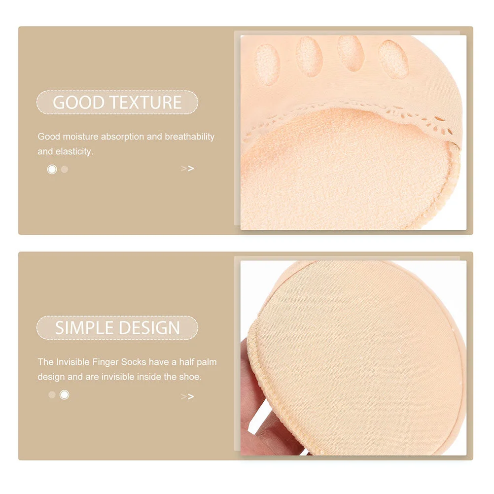 4 Pairs Socks Summer Half Toe High Heels Lace Women Invisible Palm Nylon Women's Woman's