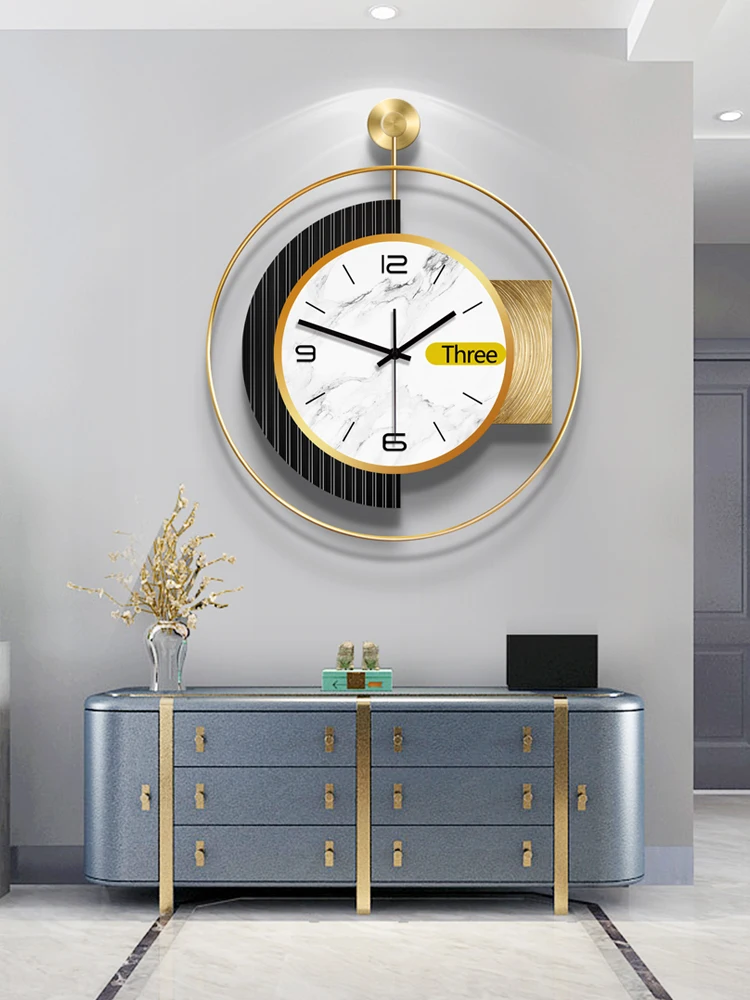 

Battery Aesthetic Wall Clock Quartz Watch Needle Art Round Luxury Wall Clock Design Precise Reloj Pared Bedroom Decor OC50GZ