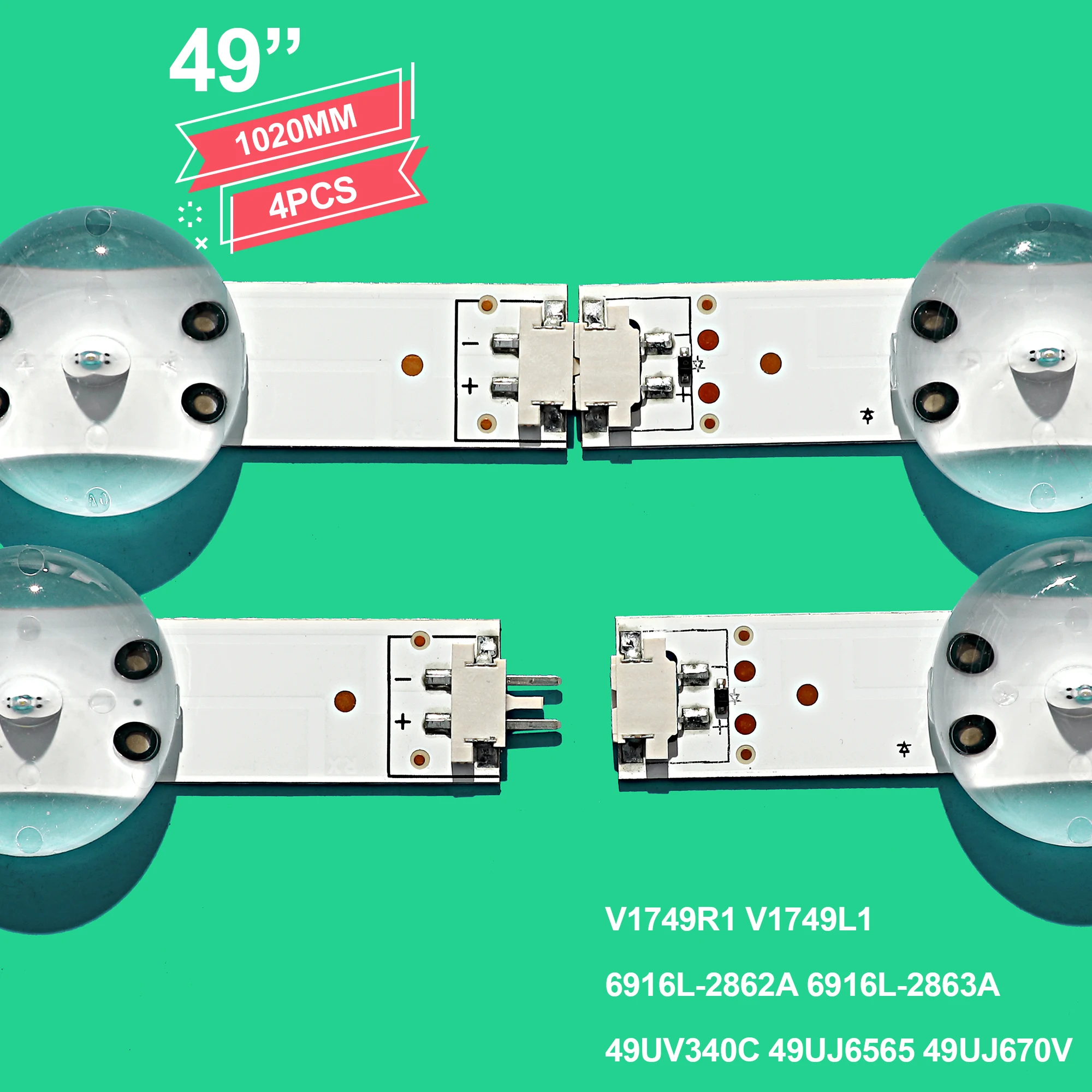 LED strip For LIG 49UV340C 49UJ6565 49UJ670V 49 V17 ART3 2862 2863 6916L-2862A 6916L-2863A V1749R1 V1749L1