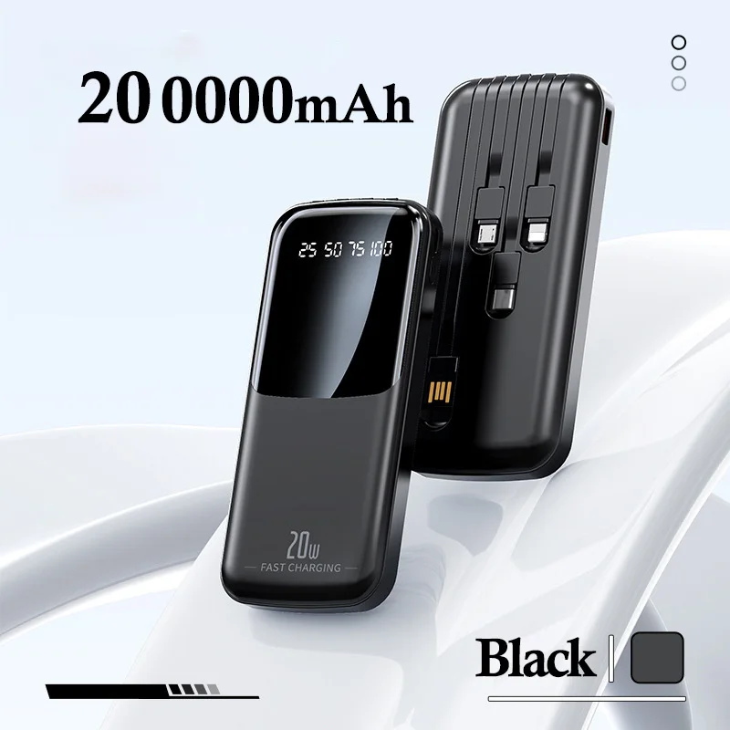 Новый аккумулятор Xiaomi 200000 Внешний mAh Портативный внешний с цифровым дисплеем и