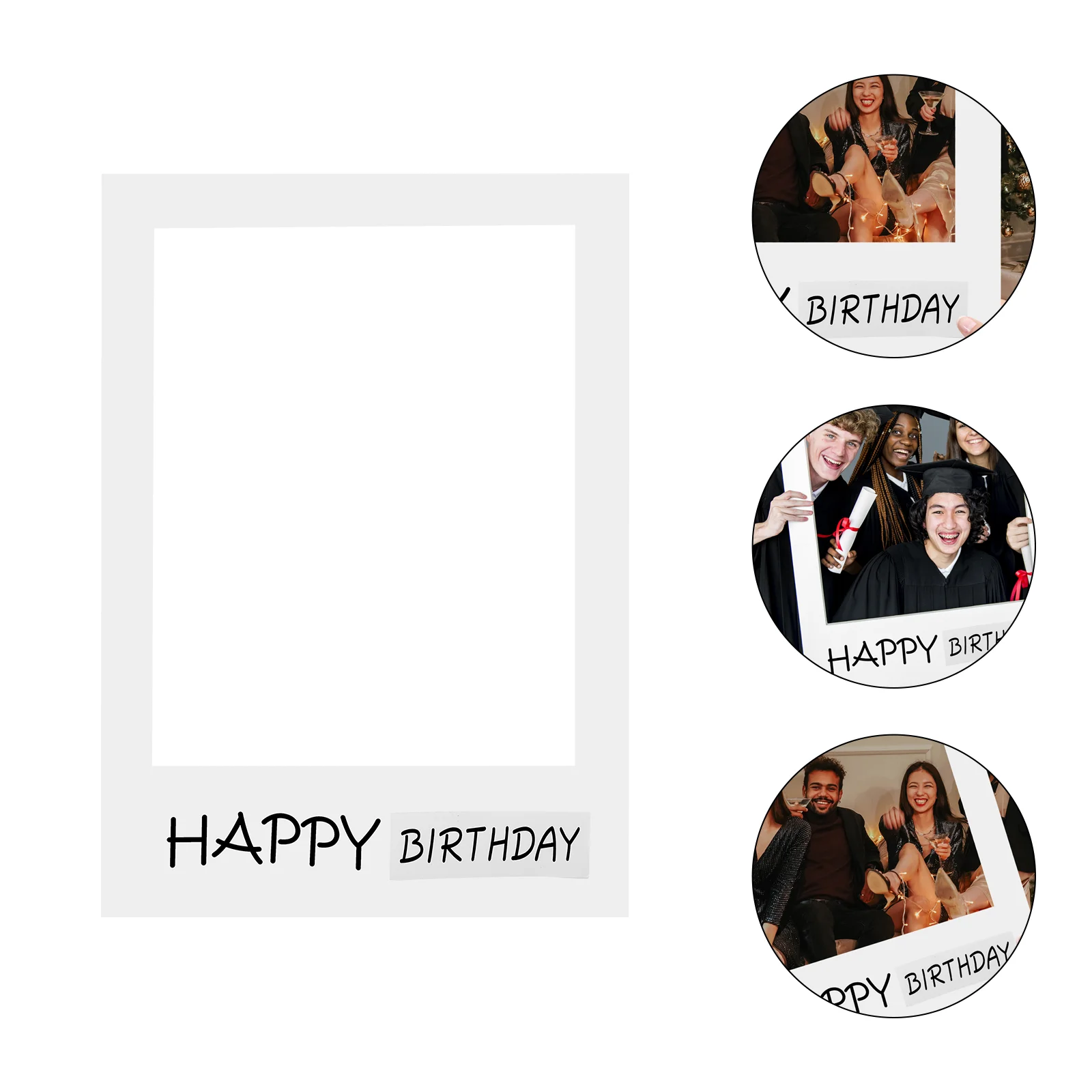 

Happy Birthday DIY Paper Picture Frame Cutouts Photo Booth Props for Birthday Party