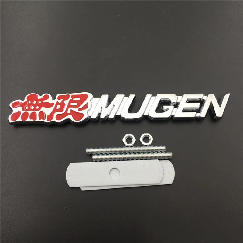 

3d металлический логотип Mugen, эмблема, буквы, значок на переднюю решетку автомобиля, наклейка, аксессуары