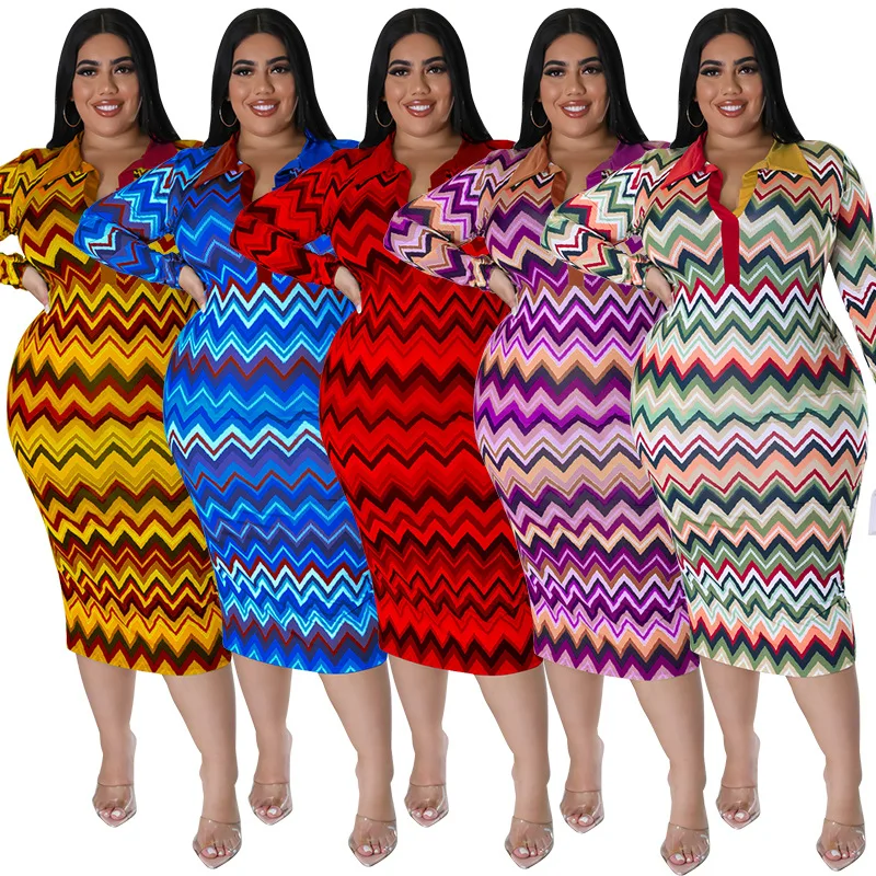 

2022 XL-5XL African Dresses for Women Spring Autumn African Women Long Sleeve Red Blue Green Yellow Purple Knee-length Dress