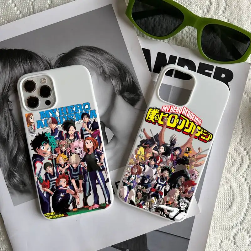 

My Hero Academia anime Phone Case Candy Color for iPhone 6 7 8 11 12 13 s mini pro X XS XR MAX Plus