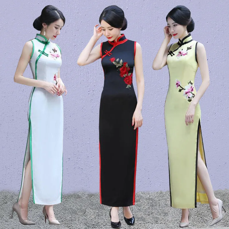 

Syage Show Cheongsam 2022 New Elegant Long Sleeveless Retro Artistic Costume Chinese Style Improved Cheongsam wedding dresses