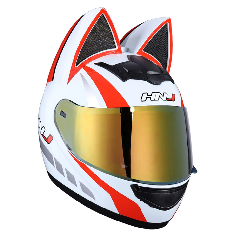 Motorcycle Helmet Full Face Cat Ears Detachable DOT Approved Motorcycle Accessories For Women Men Breathable Capacete de moto