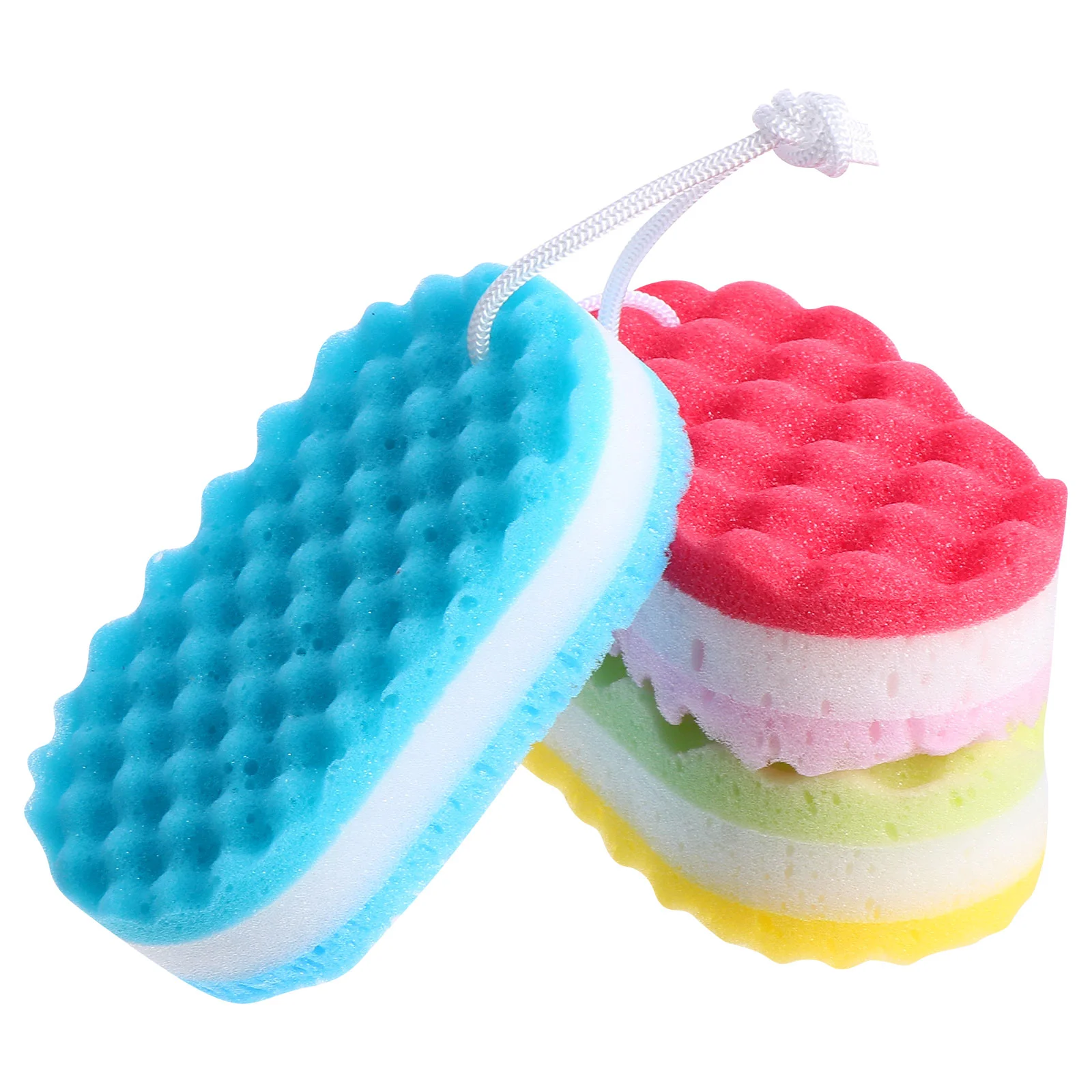 

3 Pcs Ice Cream Three Layer Bath Sponge Baby Body Scrubber Men Cleaning Supplies Shower Adult