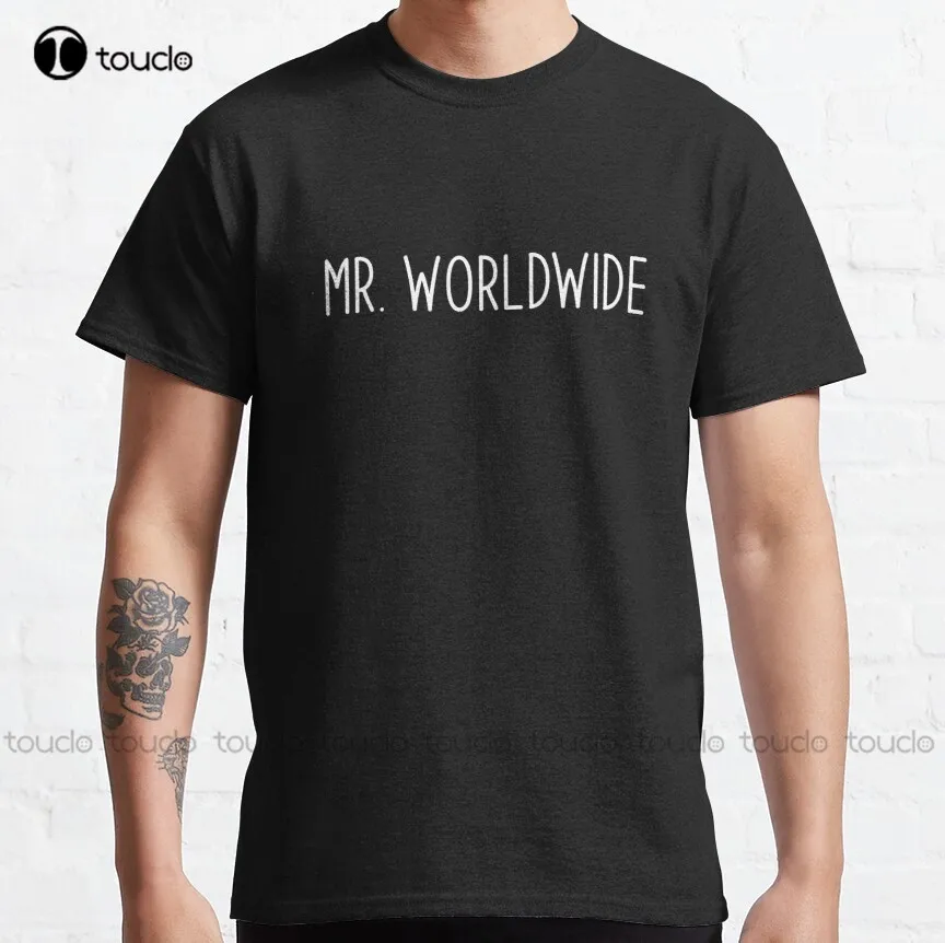 

Mr Worldwide Classic T-Shirt Pitbull Singer Womens Tshirts Graphic Custom Aldult Teen Unisex Digital Printing Tee Shirts Xs-5Xl