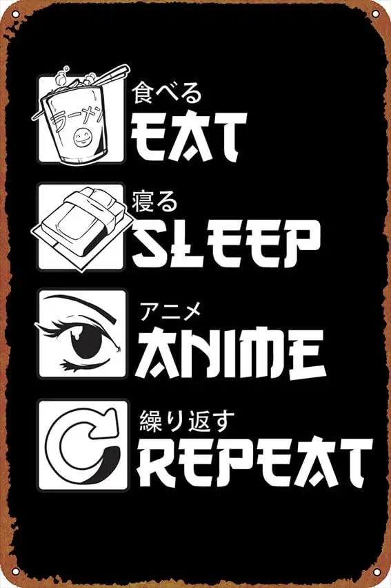 Et Sleep nme Repet nmton Плакаты Tn Metl Sgn Vntge Wll Plque Decor 8x12 nch