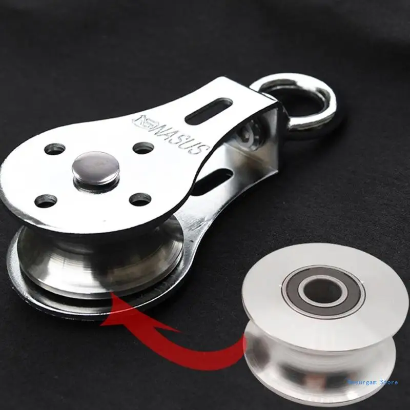 

300KG Wheel Mute Swivel Fitness Strength Training Bearing Lifting Pulley Stainless Steel Duplex Bearing Drop Shipping