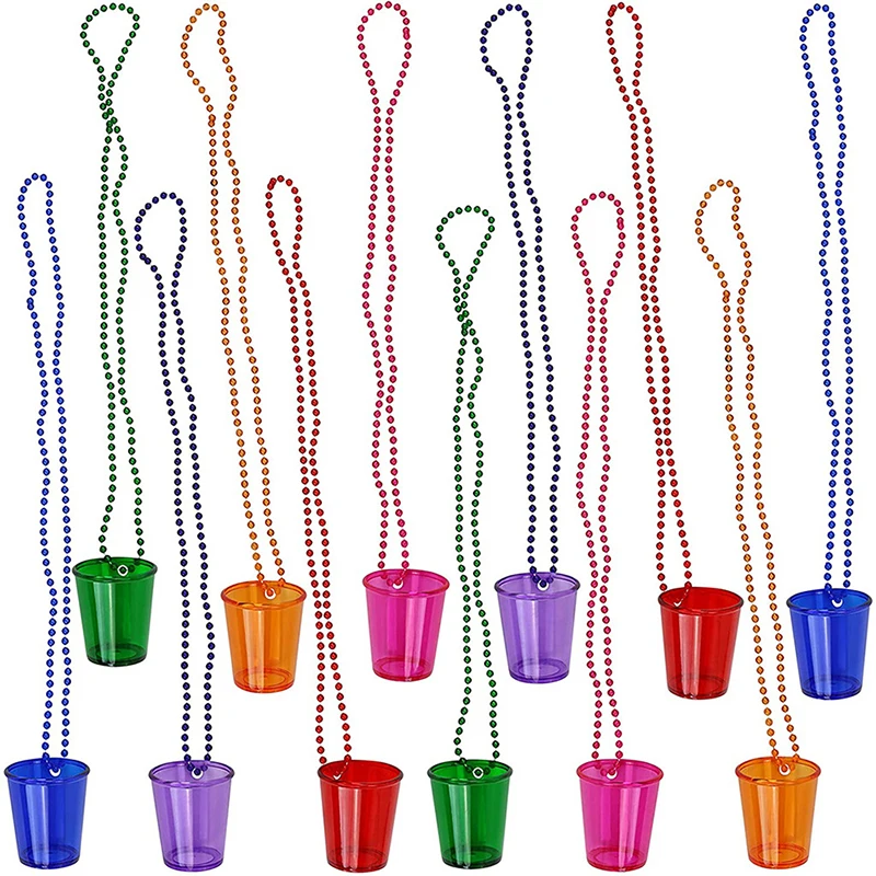 

1PC Bead Chain Cups Bachelorette Party Game Props Plastic Hen Night Wedding Party Bead Necklace Wine Glass Bridal Shower