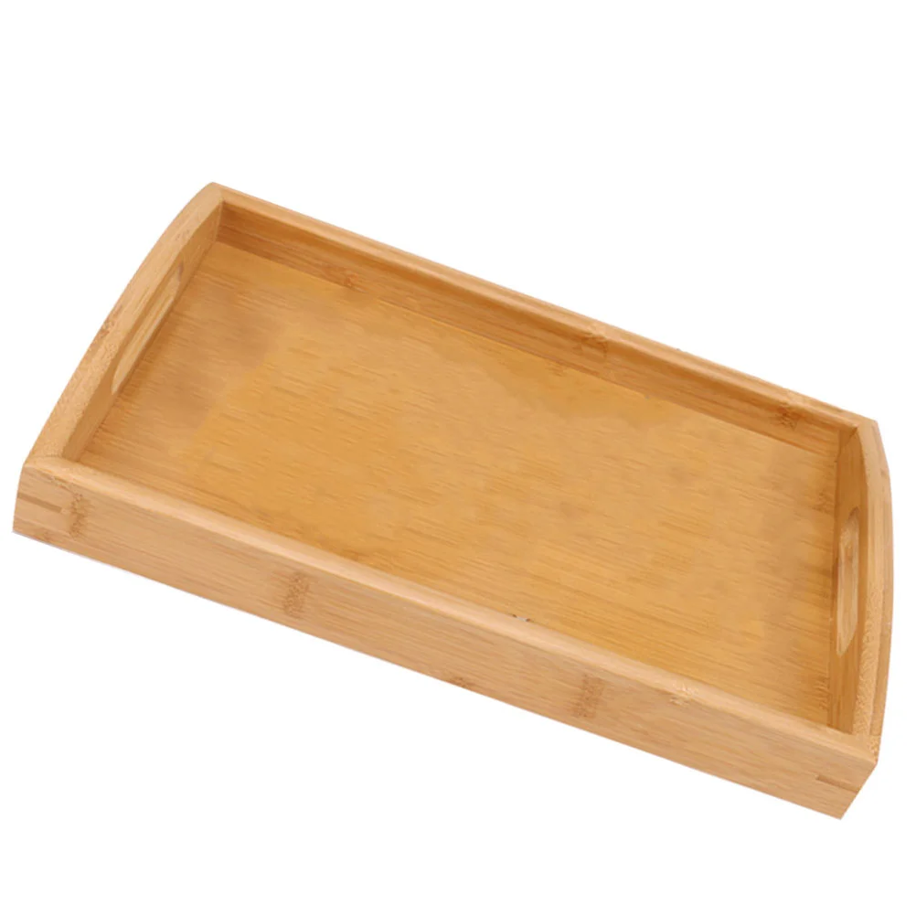 

Tray Wooden Serving Platter Wood Trays Party Tea Plate Coffee Table Dessert Snack Vanity Bathroom Decorative Large Handles