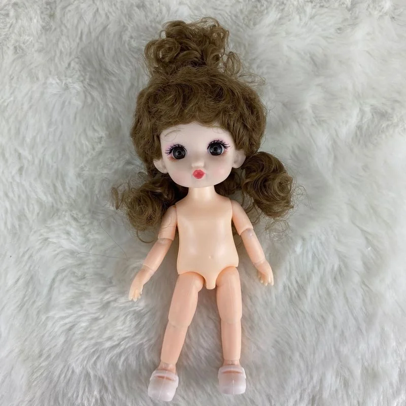 

New Comic Face Nude Doll 6-inch 13 Joints Are Movable BJD Doll 16cm 3D Eyes Girl Fashion Body Dress-up Toy Best Gift for Gift