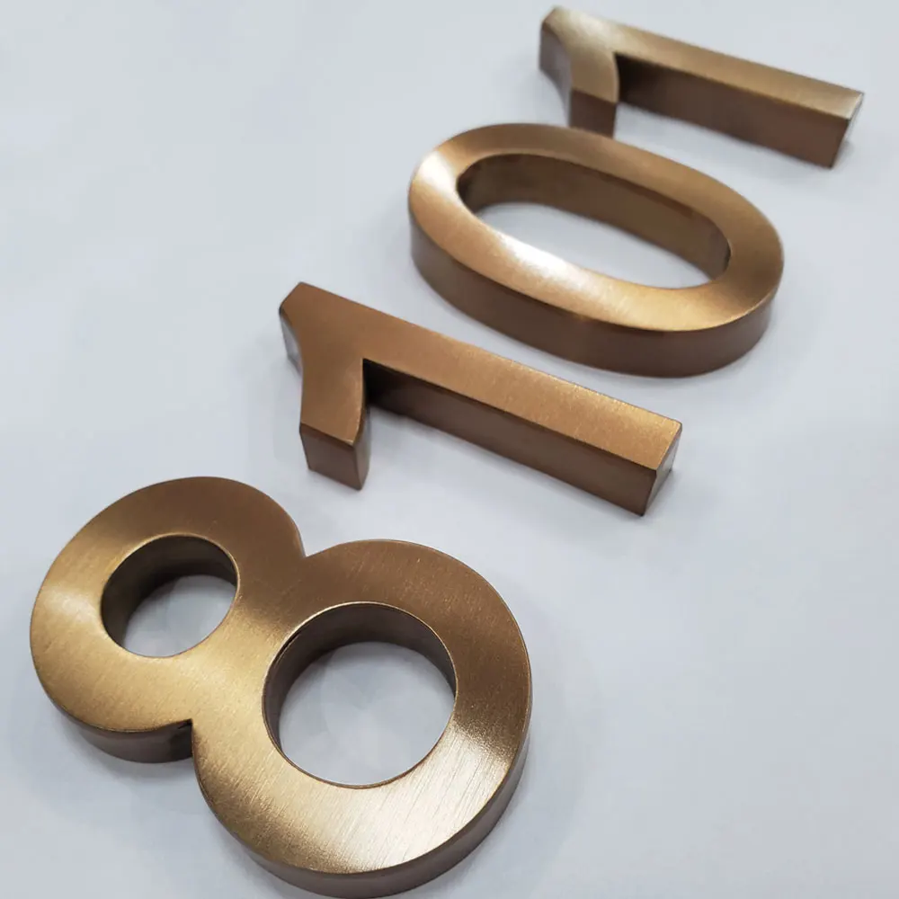 316 golden brushed stainless steel sign lettering